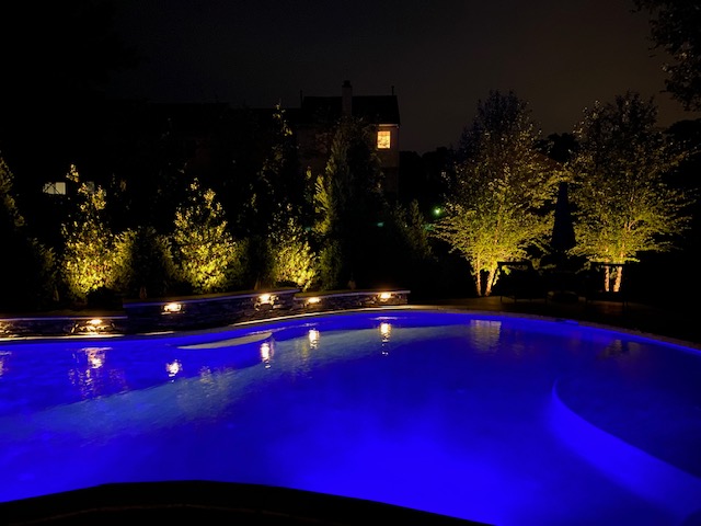outdoor lighting by the pool
