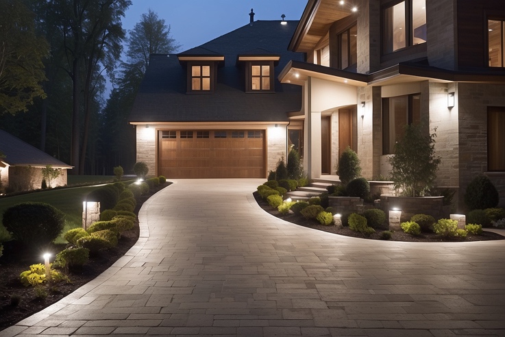 Lighting to light up a house’s driveway