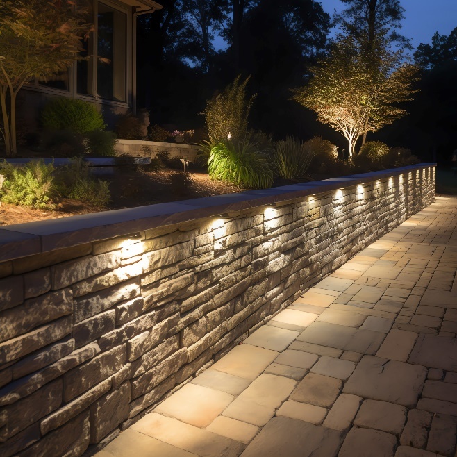 outdoor LED landscape lighting for a house