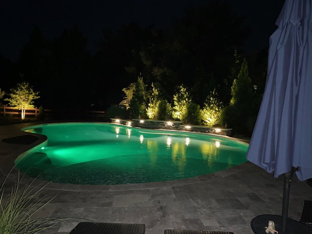 outdoor lighting solution to illuminate a pool